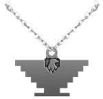 Silver Tone Retro Eagle Necklace