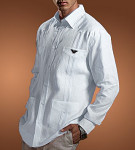 Guayabera with Embroidered Black Eagle